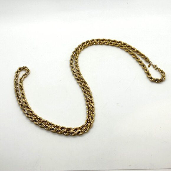 Vintage Monet 36" Rope Chain Necklace Gold-Tone Early Lobster Clasp Statement - Picture 1 of 16